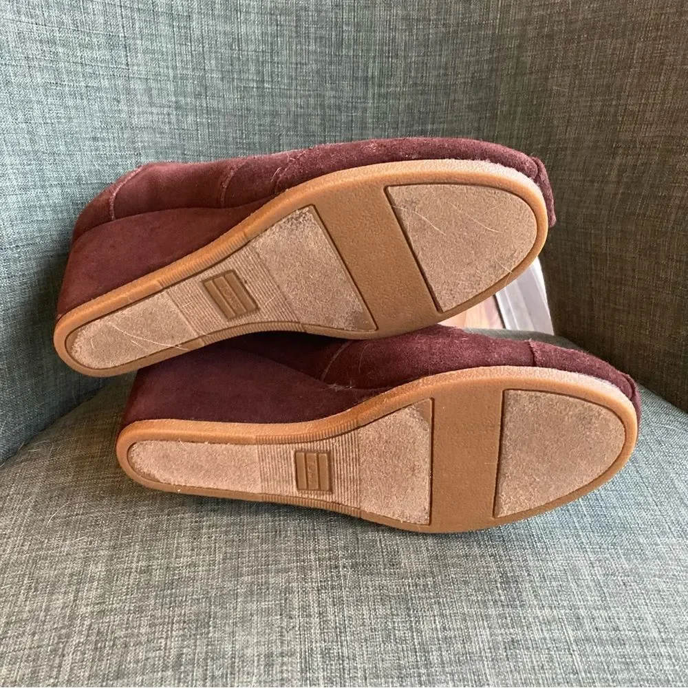 Tom’s Dessert wedge suede heel brown size 7.5. EUC!